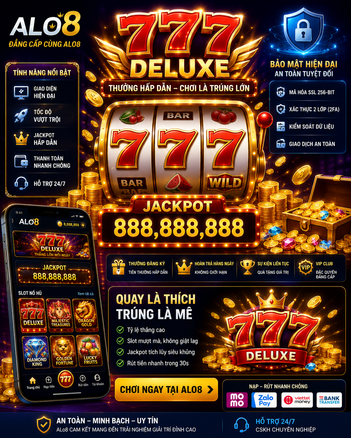 777 deluxe ALo8 thưởng hấp dẫn
