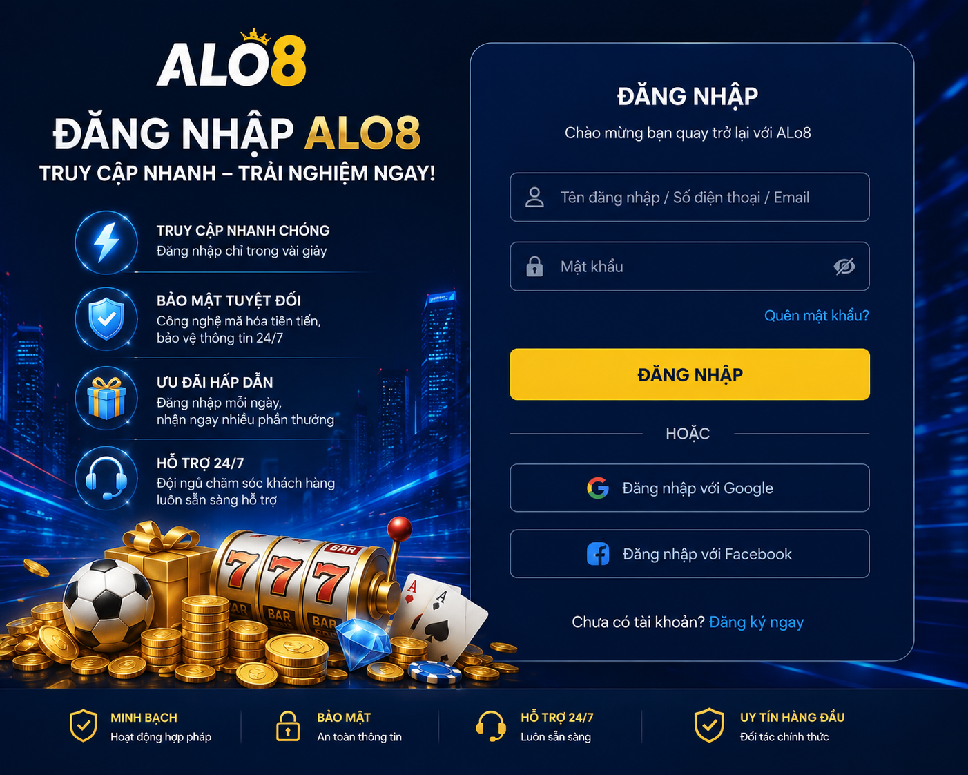 Đăng Nhập ALo8 truy cập nhanh