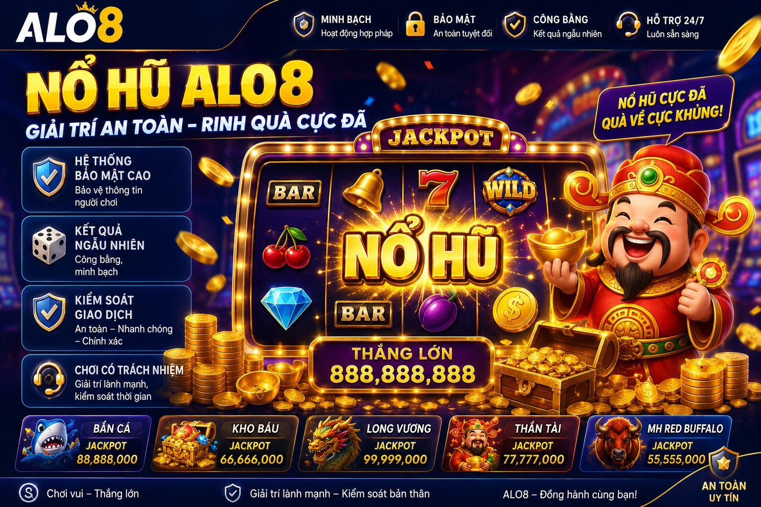 Nổ hũ alo8 giải trí an toàn