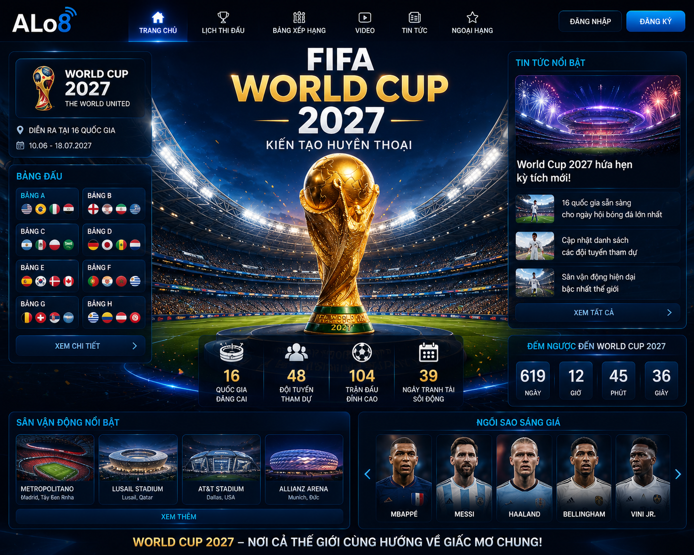 World Cup 2027 sân vận động hiện đại