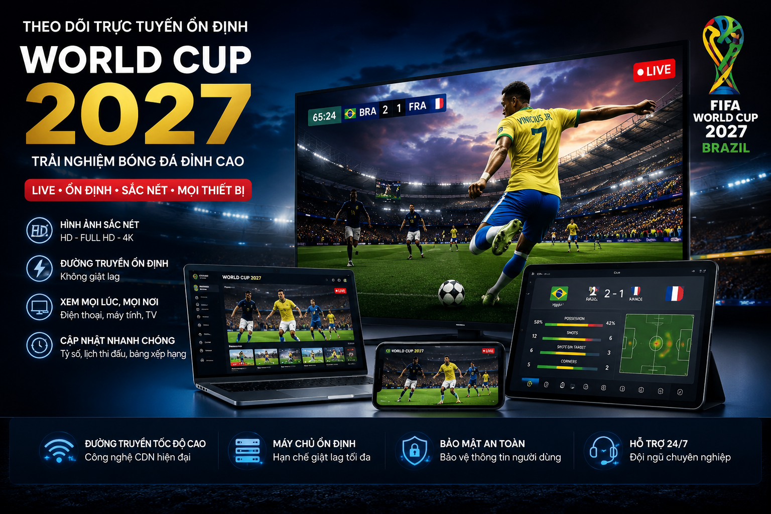 World Cup 2027 theo dõi trực tuyến ổn định